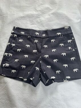 LOFT the Riviera Shorts with White Elephant Print